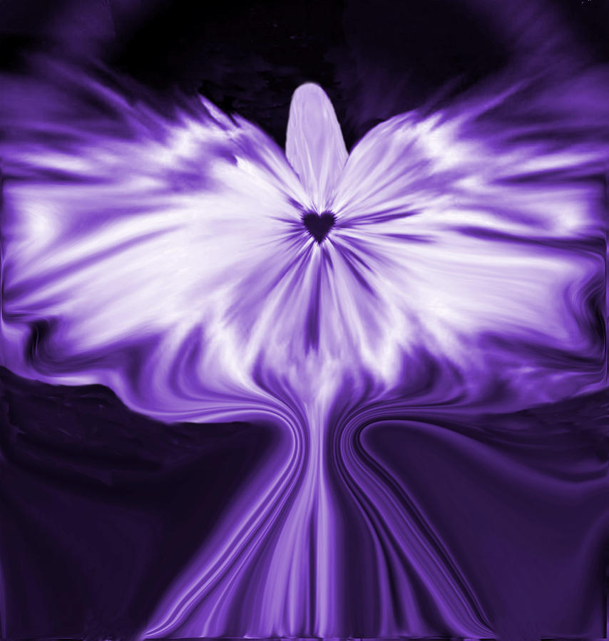 Starlight Angel - Purple Digital Art by Artistic Mystic