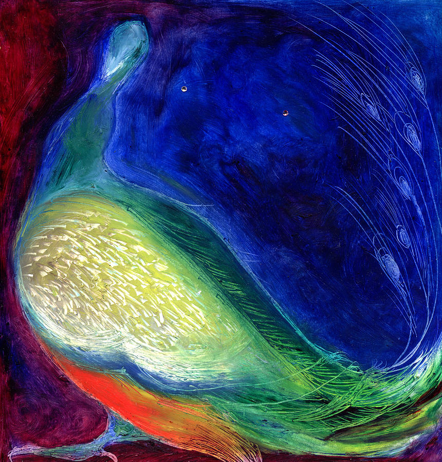 Peacock Painting - Starlight by Nancy Moniz