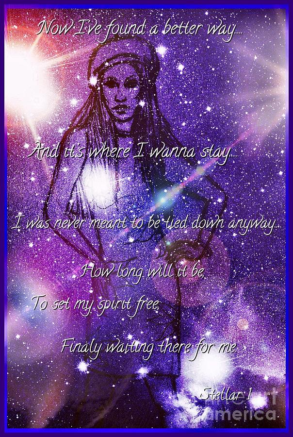 Starlight of Space and Time Interlude Mixed Media by Joan-Violet Stretch
