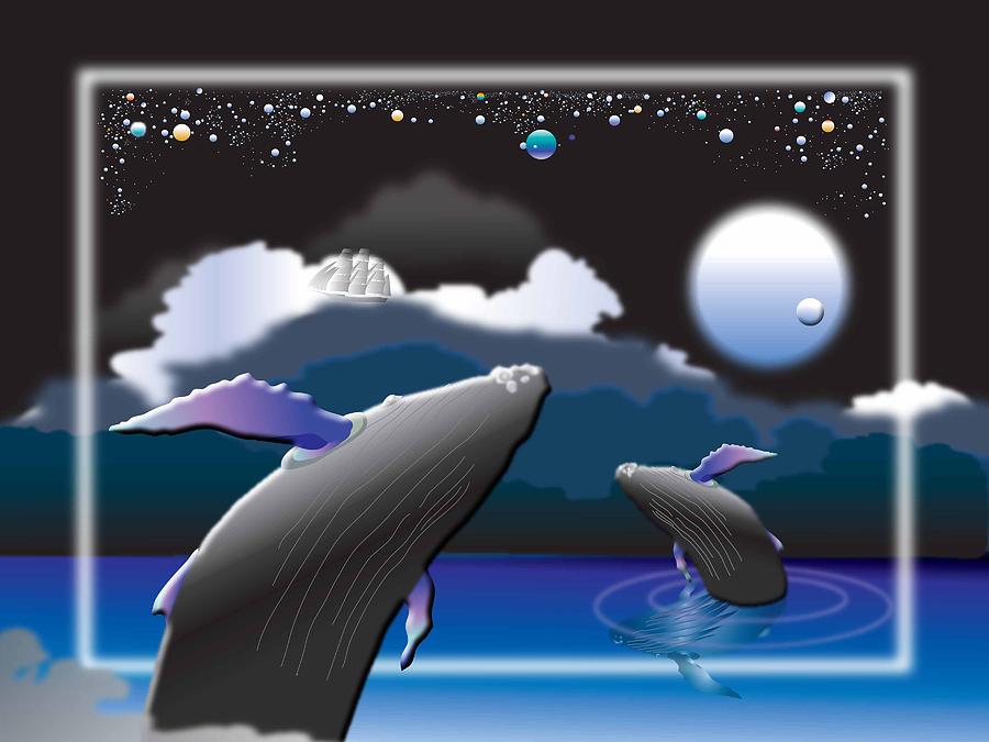 Whale Digital Art - Starlight Waltz by Jack Potter