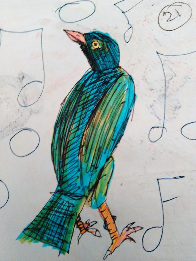 Starling My Darling Drawing by Andrew Blitman