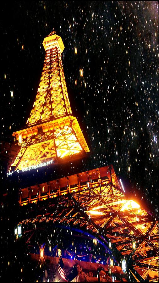 Eiffel Tower Photograph - Starlit Paris Skies by Marisela Mungia