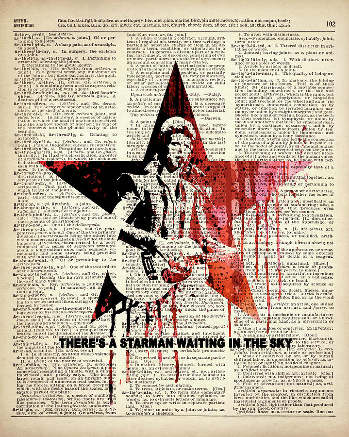 DAVID BOWIE - STARMAN on dictionary page Mixed Media by Art Popop