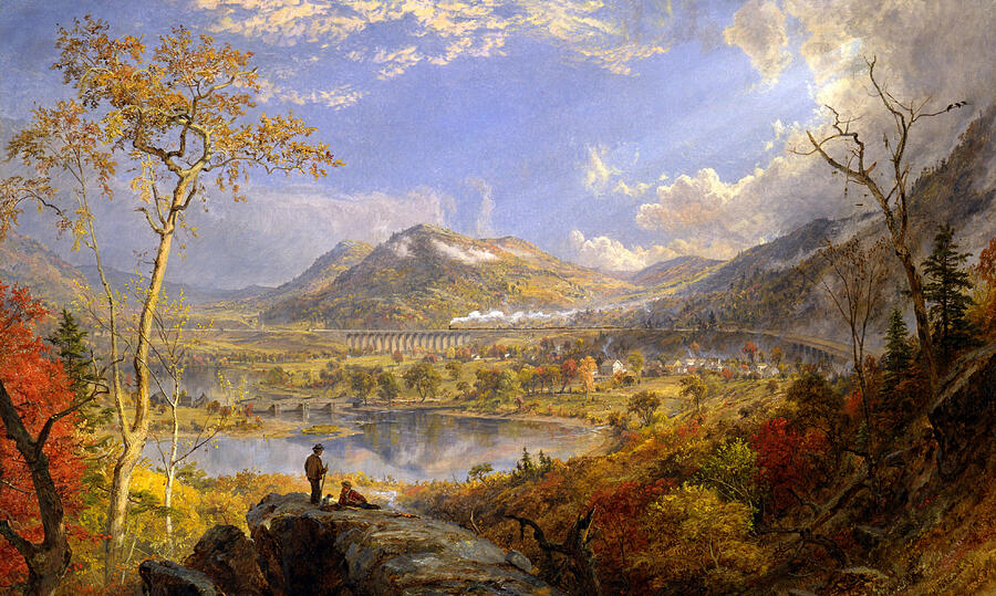 Starrucca Viaduct Pennsylvania, from 1865 Painting by Jasper Francis Cropsey