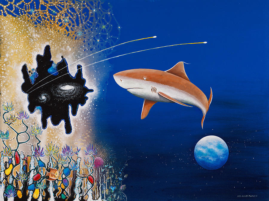 Starry Eyed Shark Painting by Lee Pantas