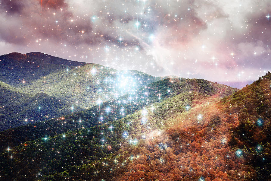 Starry Mountain View from Lookout Mountain Black Mountain NC by Mela Luna Starry Mountain View from Lookout Mountain Black Mountain NC by Mela Luna
