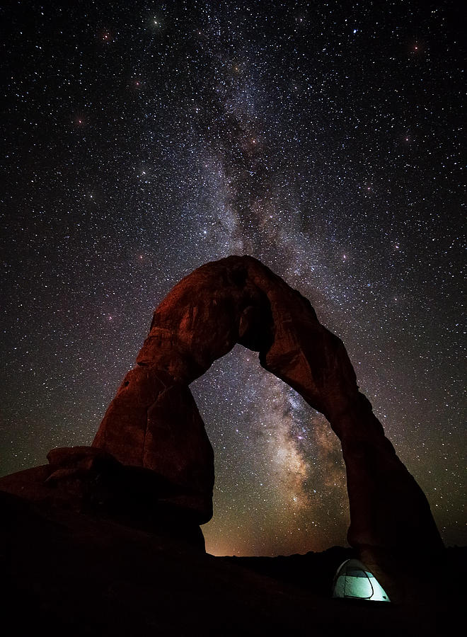 Arches National Park Photograph - Starry Night at Delicate Arch by Darren White