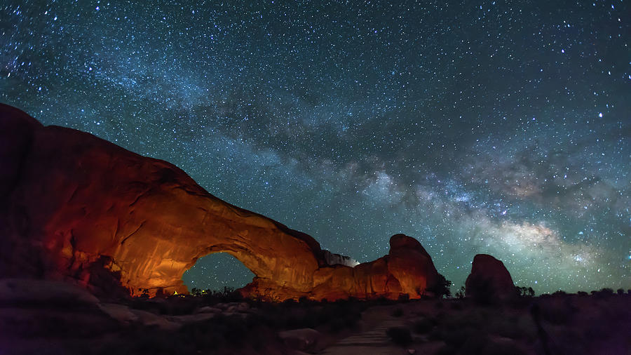 Starry Night at North Window Rock Photograph by Brenda Jacobs