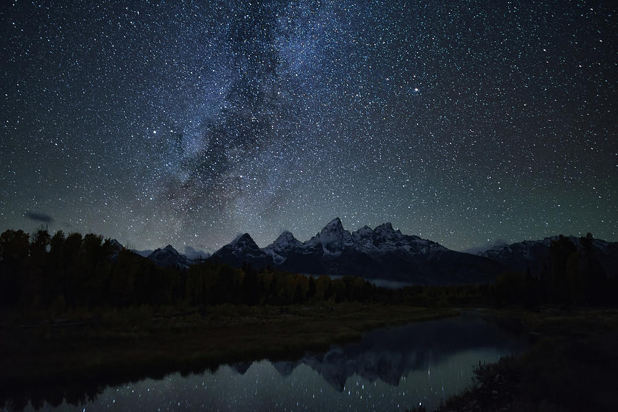 Starry Night at Schwabacher Landing Photograph by Jeff Stoddart | Fine ...