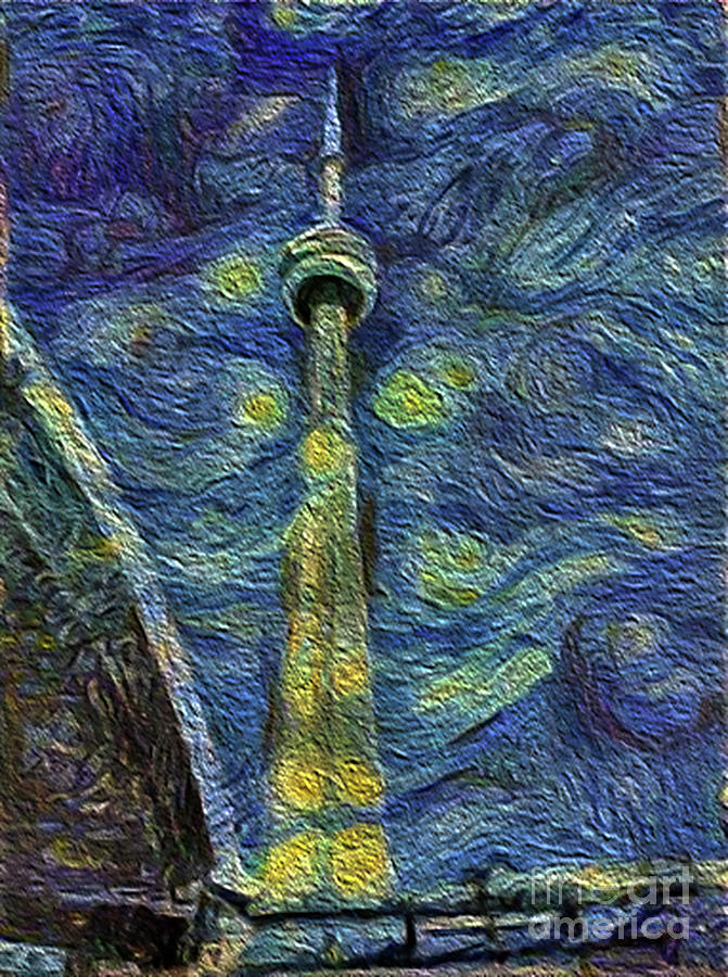 Starry Night CN Tower Photograph by Nina Silver