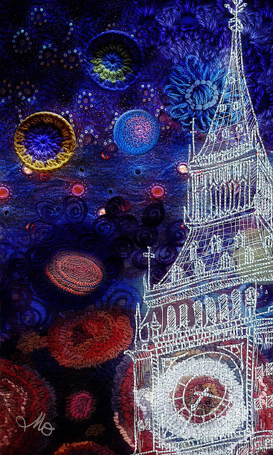 Starry Night in London Mixed Media by Mo T
