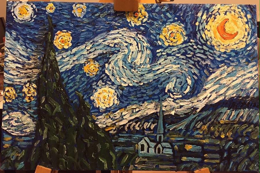 Starry Night Drawing by Irina Kuneva