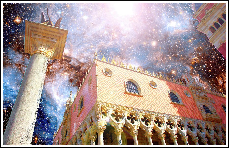 Starry Night, Piazza San Marco, Venice, Replica, EPCOT, Walt Dis Photograph by A Macarthur Gurmankin