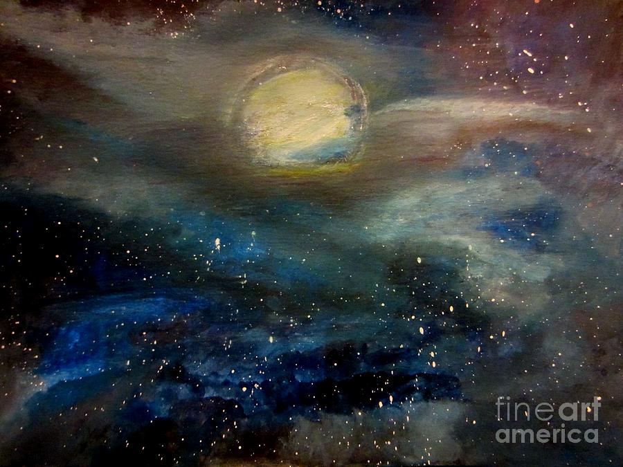 Starry Night Sky Painting By Stephanie Zelaya