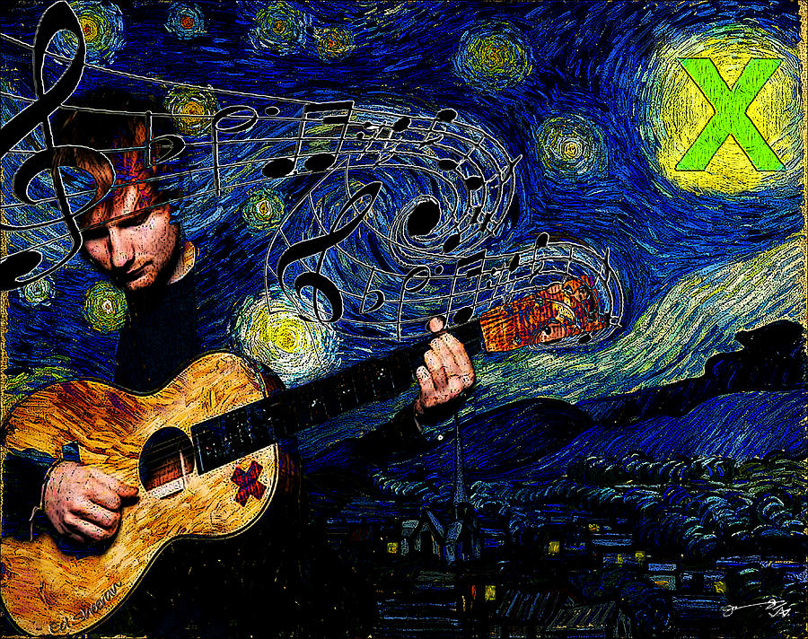 Starry Night - X Album Drawing by Jose A Gonzalez Jr