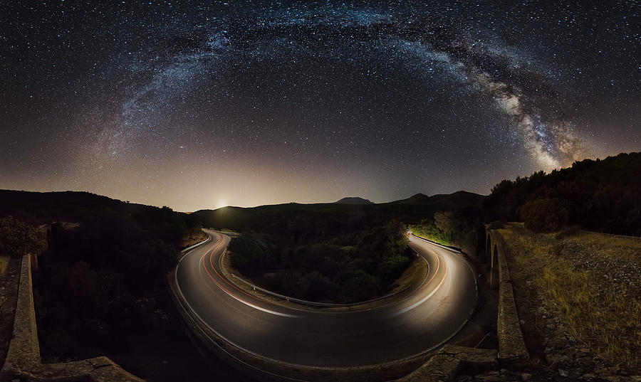 Lighthouse Photograph - Starry road by Ivan Pedretti