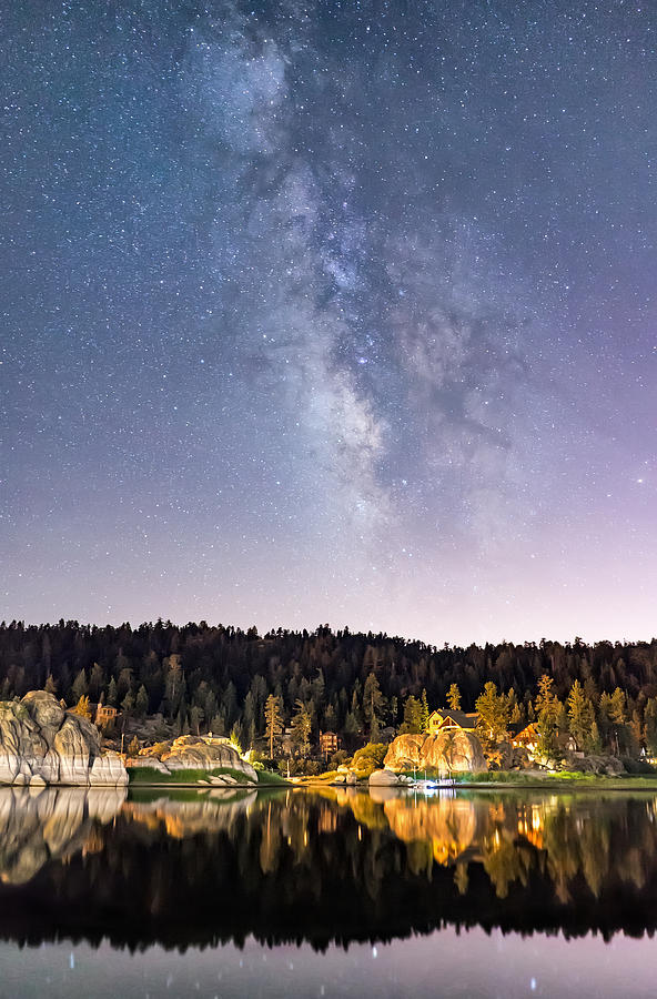 Starry Sky Over Big Bear Lake Photograph by Luc Mena