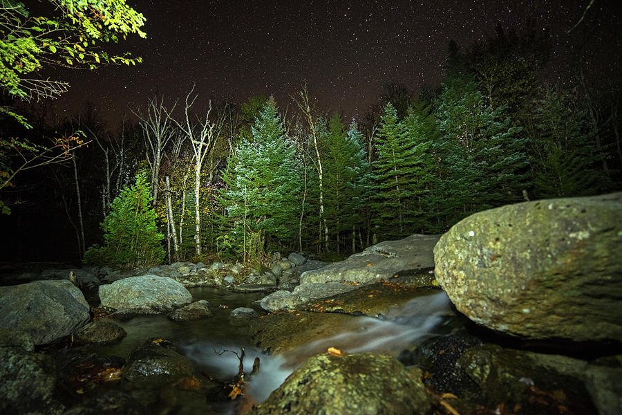 Starry Sky over Marcy Dam Area Keene Valley New York NY Adirondacks Photograph by Toby McGuire