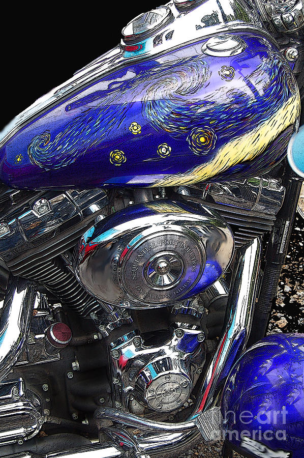 Starry Starry Night Motorcycle  Photograph by Diane E Berry