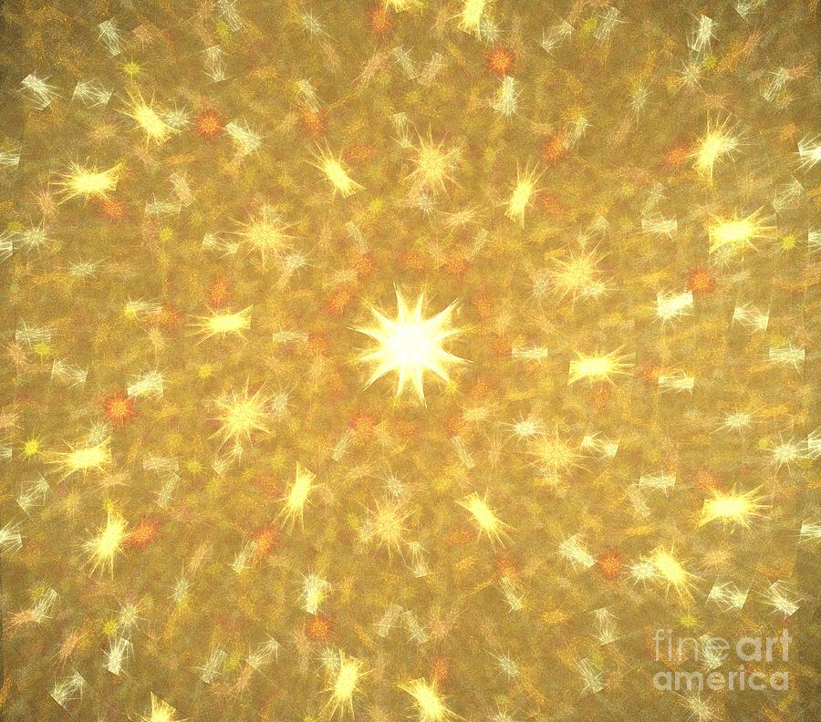 Abstract Digital Art - Starry Sun by Kim Sy Ok