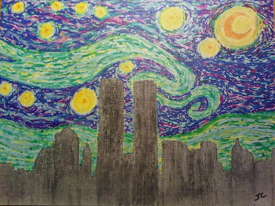 Vincent Van Gogh Painting - Starry Towers by John Cunnane