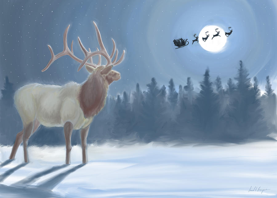 Winter Digital Art - Starry Christmas by David Burgess