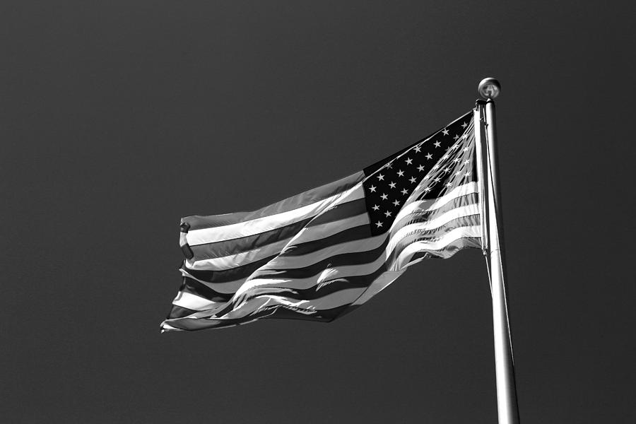 Stars and Stripes 10 BW Photograph by Mary Bedy