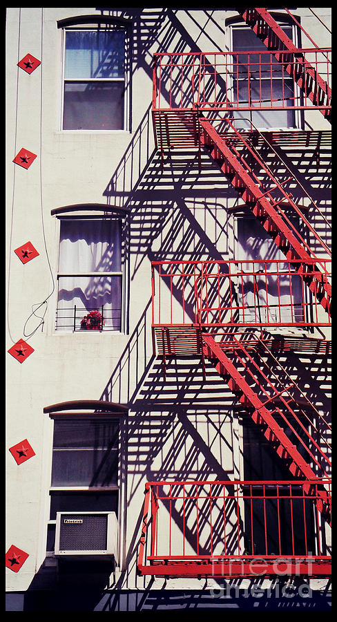 Stars and Stripes - Fire Escapes of New York Photograph by Miriam Danar