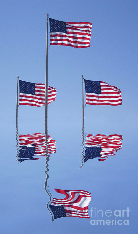 Stars And Stripes Reflections Photograph