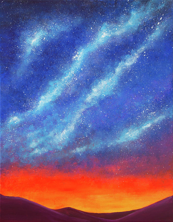 Mountain Painting - Stars Belong To Everyone by Iryna Goodall