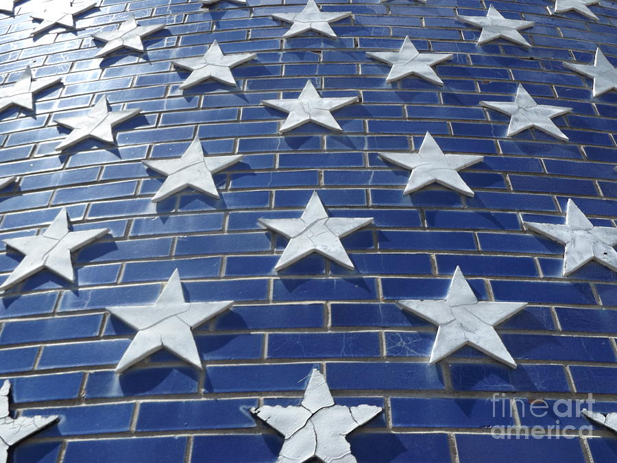 Stars on Blue Brick Photograph by Erick Schmidt