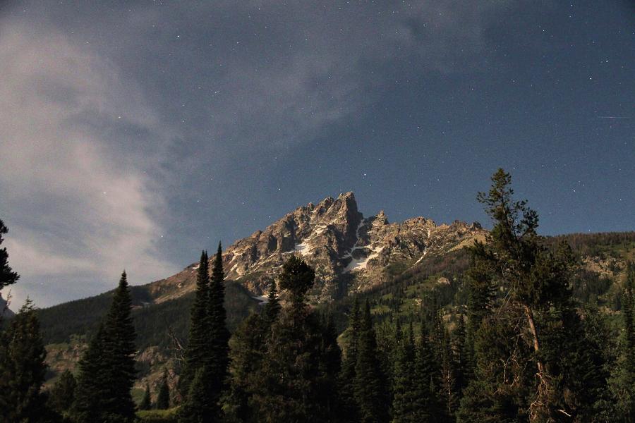 Stars over Grand Teton Photograph by M C Hood