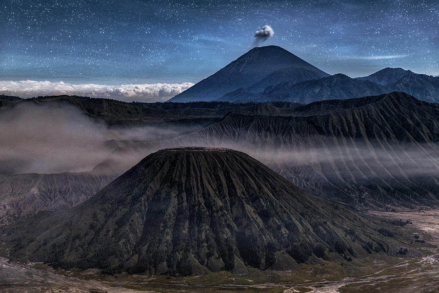 Landmark Photograph - stars over Mount Bromo - Java by Joana Kruse