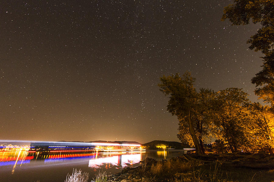 Stars over the Mississippi River Photograph by Garry McMichael