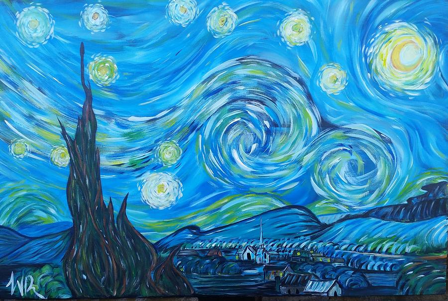 Stary stary Painting by Wilberto Rodriguez