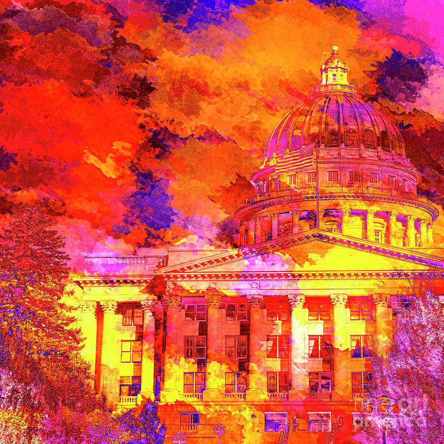 State Capitol of Utah Mixed Media by David Millenheft