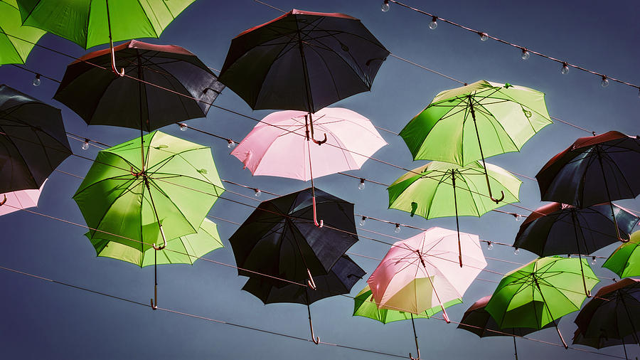 Umbrellas Graphic Photograph by Joan Carroll