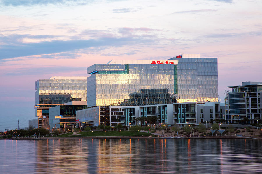 State Farm at Tempe Town lake Photograph by Dave Dilli