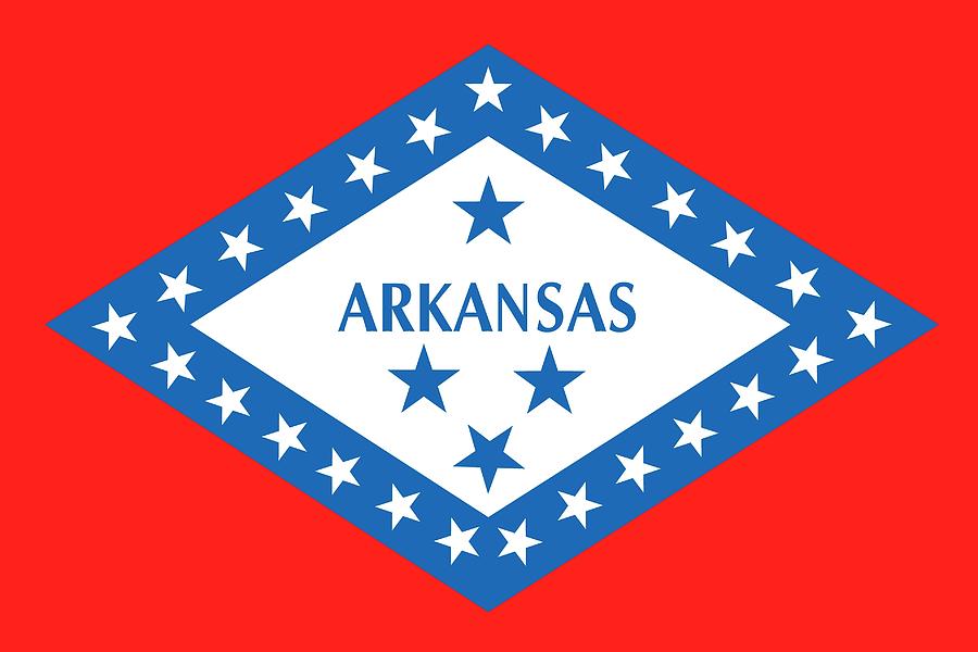 State Flag of Arkansas Painting by American School