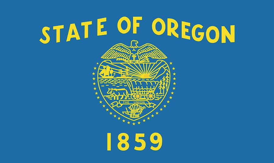 State Flag of Oregon Painting by American School