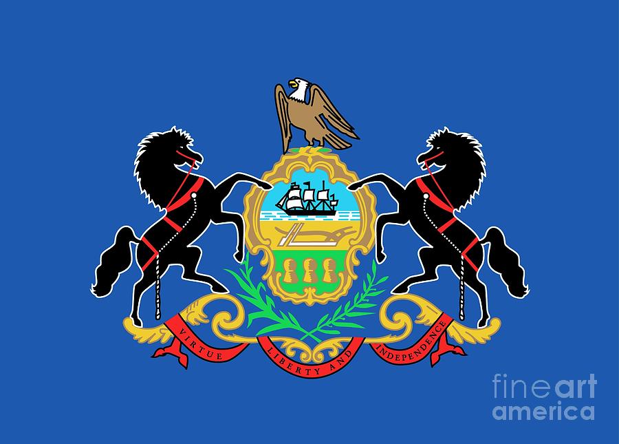 State Flag of Pennsylvania Painting by American School