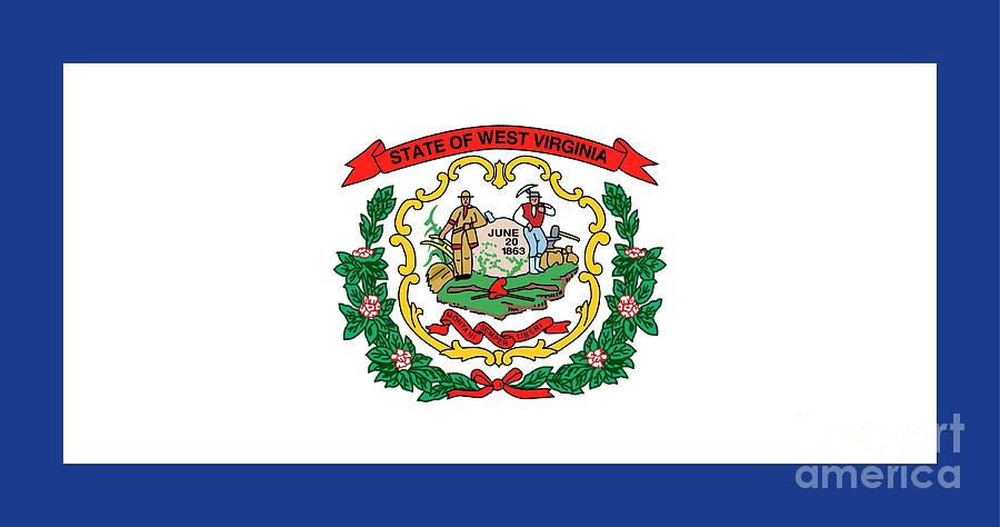 State Flag of West Virginia Painting by American School