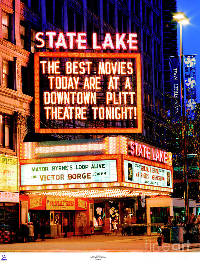 State-Lake Theater Photograph by Tom Jelen