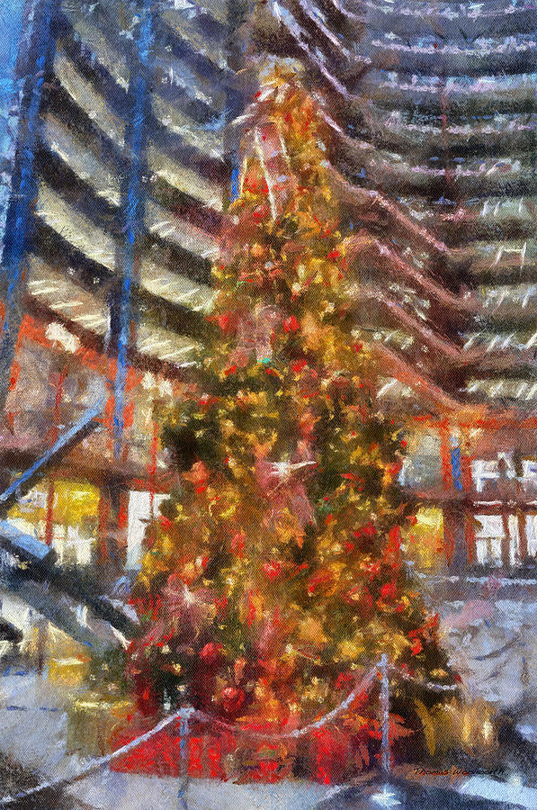 Abstract Mixed Media - State Of IL Christmas Tree 02 PA by Thomas Woolworth