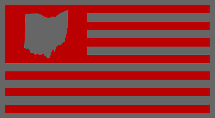 State Of Ohio - American Flag Digital Art
