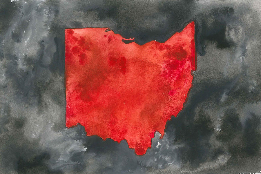 State Of Ohio - OSU - Scarlet and Grey Painting by Heather McCray ...