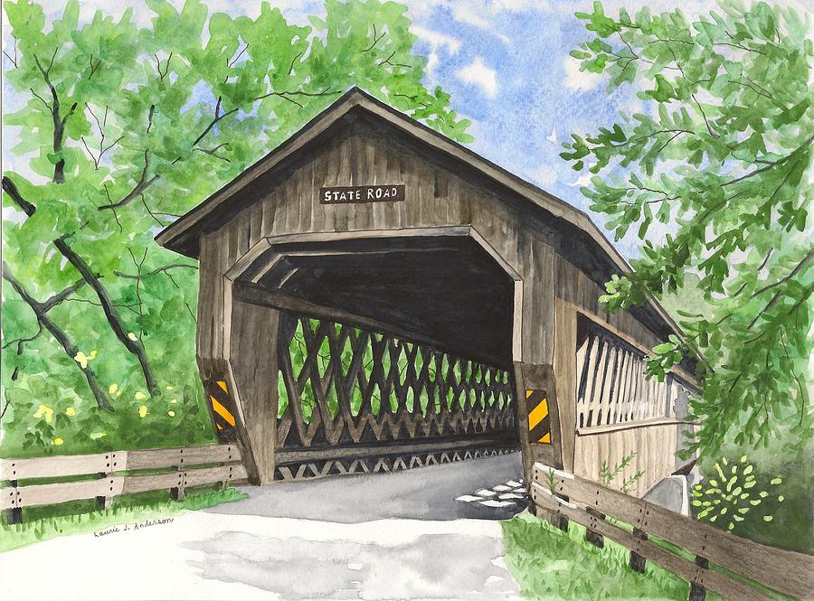 Bridge Painting - State Road Bridge by Laurie Anderson
