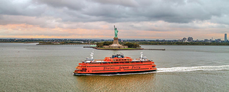 Statue Of Liberty Photograph - Staten Island Ferry and Lady Liberty by Bill Lindsay