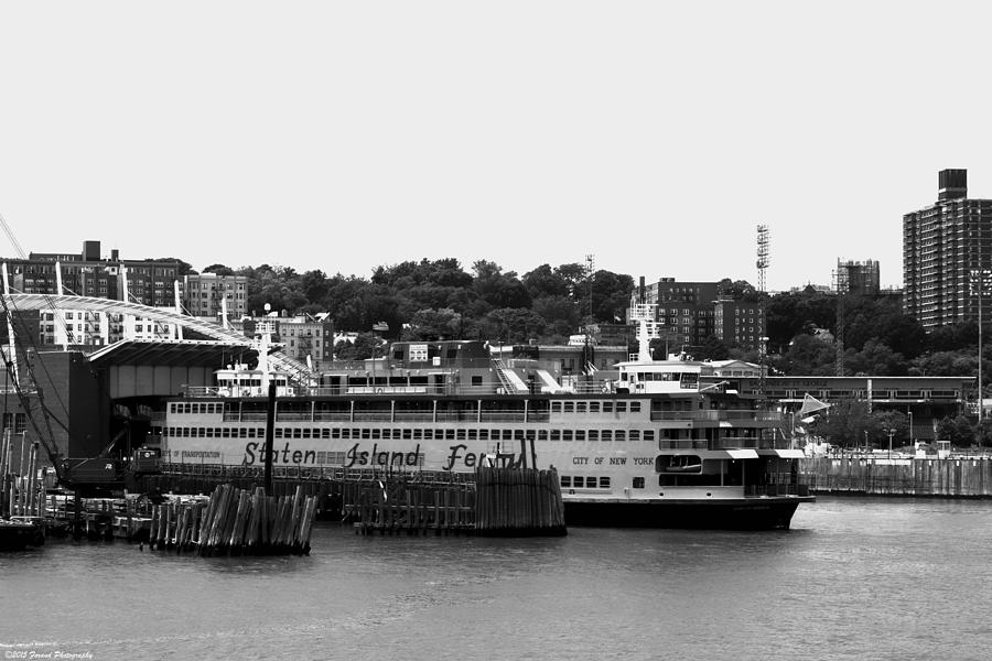 Staten Island Ferry Black and White Photograph by Debra Forand