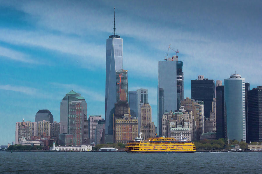 Staten Island Ferry leaving Manhattan Photograph by Kenneth Cole